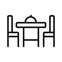 A well designed outline style icon of dining table vector