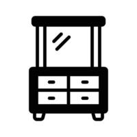 Ready to use line style icon showing vanity mirror table. vector