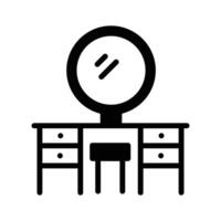 A captivating linear style icon showing wooden dressing table. vector