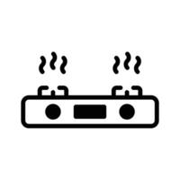 Easy to use customizable line icon showing burning stove. vector