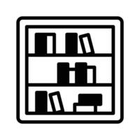 A linear style icon of bookshelf, ready for premium use. vector
