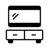 Visually appealing line style icon of tv table. vector
