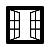 Easy to edit outline style icon showing open window. vector
