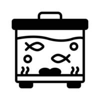 Creatively designed line icon showing fish tank. vector