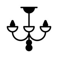 Chandelier ico creatively designed in outline style. vector