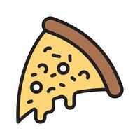 Check this handy line style icon of cheesy pizza slice vector