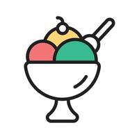 A well designed outline icon showing sundae bowl vector