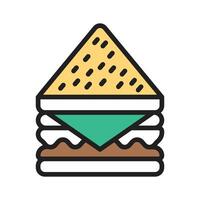 Here is a line style icon of bread sandwich vector