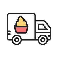 Catch a sight of this modern line icon of dessert delivery truck vector