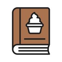 Latest outline style icon showing recipe book for baking vector