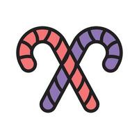 Easy to use line icon of christmas candy canes vector