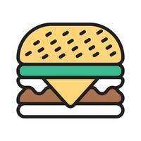 An editable line icon of burger serving vector