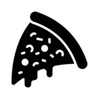 Check this handy glyph style icon of cheesy pizza slice vector