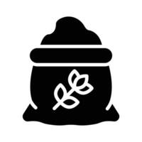 Creatively designed glyph icon showing open flour sack vector