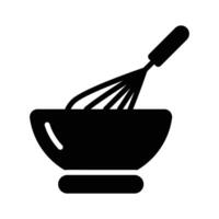Baking whisk bowl icon designed in glyph style vector