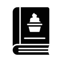 Latest glyph style icon showing recipe book for baking vector