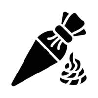 Easy to use glyph style icon of cake piping bag vector