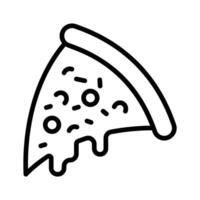 Check this handy line style icon of cheesy pizza slice. vector