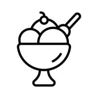 A well designed outline icon showing sundae bowl. vector