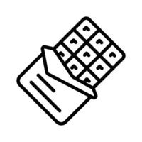 Chocolate bar icon creatively designed in outline style. vector