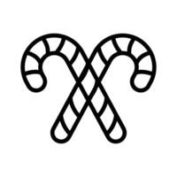 Easy to use line icon of christmas candy canes. vector