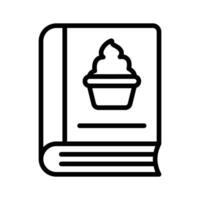 Latest outline style icon showing recipe book for baking. vector