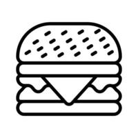 An editable line icon of burger serving. vector
