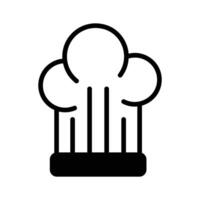 Easy to edit glyph style icon of chef hat. vector
