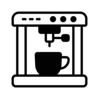 Ready to use glyph style icon of coffee machine. vector