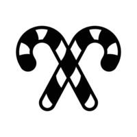 Easy to use glyph icon of christmas candy canes. vector