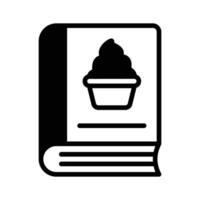 Latest glyph style icon showing recipe book for baking. vector