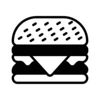 An editable glyph icon of burger serving. vector