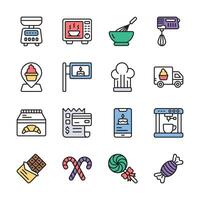 Latest Collection of Bakery and Confectionery Line Icons vector
