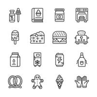 Get this amazing collection of bakery item line icons, ready for premium use vector