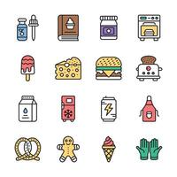 Premium Bundle of Bakery Items Line Style Icons vector