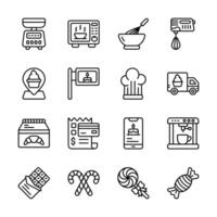Check out modern set of bakery and confectionery outline icons vector