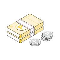 Check this premium isometric icon denoting cube peso paper currency vector