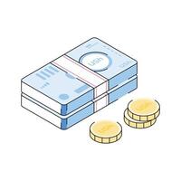A well designed isometric icon depicting uganda currency vector