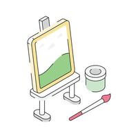 Here is an amazing isometric icon of canvas painting vector