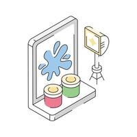 Have a look at this isometric icon denoting art studio vector