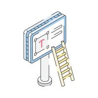 A captivating isometric style icon of billboard vector