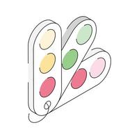 Visually engaging isometric icon showing swatches vector