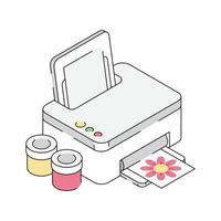 Latest icon of printer technology designed in isometric style vector