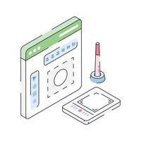 Web designing icon designed in isometric style vector