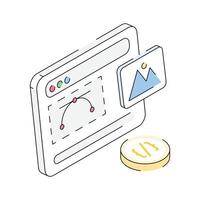 Grab this latest isometric icon of website designing vector