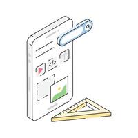 Catch a sight of this amazing isometric icon showing app development vector