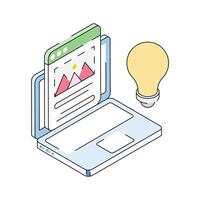 Check out modern isometric icon showing design idea vector