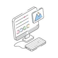 Well crafted isometric style icon of image editing vector