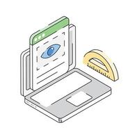 Get this trendy isometric icon of web monitoring vector
