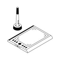 Drawing tablet icon creatively designed in isometric style. vector